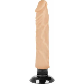  Телесный вибратор на присоске Basecock Realistic Vibrator 2in1 20 см 