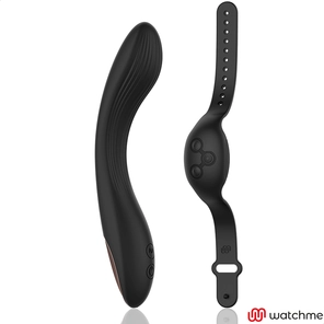  Черный вибратор с пультом-часами Anne s Desire Curve G-Spot Vibe Wireless Watchme 20,5 см 