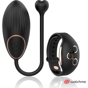  Черно-золотистое виброяйцо с пультом-часами Anne s Desire Vibro Egg Wireless Watchme 