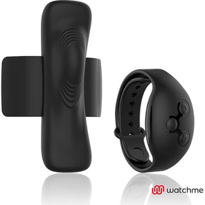  Черная вибровкладка в трусики с пультом-часами Anne s Desire Vibro Panty Wireless Watchme 