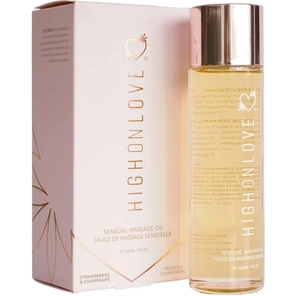  Массажное масло с ароматом клубники и шампанского High On Love Massage Oil Strawberries Champagne 120 мл 