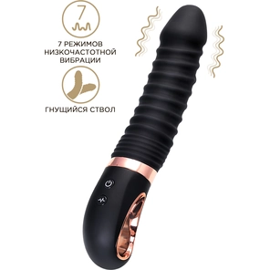  Черный вибратор Waname D-Splash Hurricane с ребрышками 22,5 см 