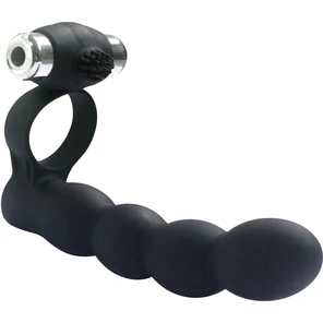  Черная вибронасадка для двойного проникновения Double Penetration Beads 