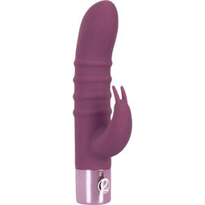  Фиолетовый вибратор-кролик с ребрышками Rabbit Vibe 16 см 