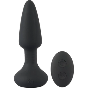  Черная анальная вибровтулка Remote Controlled Butt Plug 14,2 см 