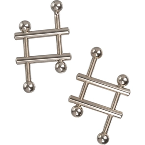  Серебристые металлические зажимы для сосков Crossbar Nipple Vices 