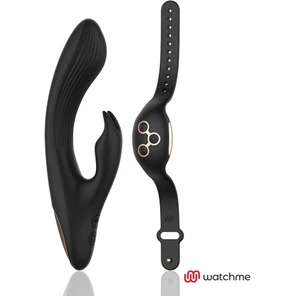  Черно-золотой вибратор-кролик с пультом-часами Anne s Desire Rabbit Vibe Wireless Watchme 20,5 см 