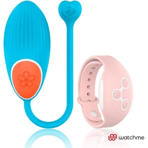  Голубое виброяйцо с нежно-розовым пультом-часами Wearwatch Egg Wireless Watchme 