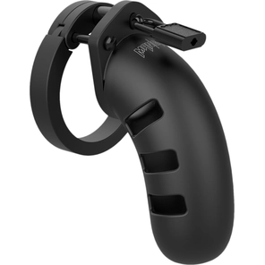  Черный мужской пояс верности Silicone Cock Cage Model 06 Chastity 5.5 