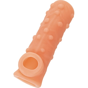 Телесная насадка с пупырышками и открытой головкой Nude Sleeve S 10 см 