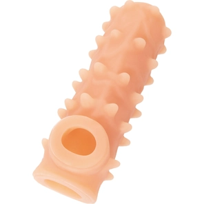  Телесная насадка с шипами и открытой головкой Nude Sleeve S 10 см 