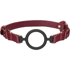  Кляп-кольцо на бордовых ремешках Silicone Ring Gag 