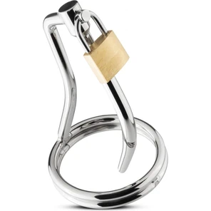  Уретральный стимулятор с замком Sinner Penis Cage With Penis Plug 