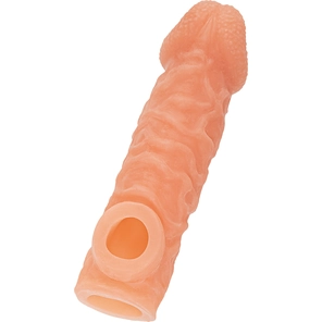  Телесная закрытая насадка с шершавой головкой Cock Sleeve 007 Size L 17,6 см 