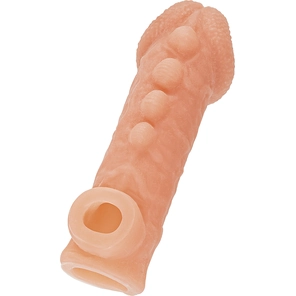  Телесная закрытая насадка с шишечками Cock Sleeve 008 Size M 15,6 см 