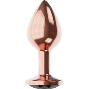  Пробка цвета розового золота с черным кристаллом Diamond Jet Shine L 8,3 см 