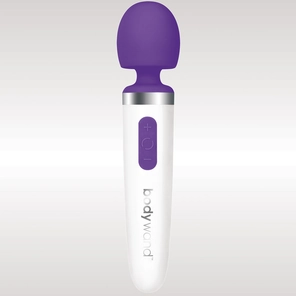  Фиолетово-белый перезаряжаемый жезловый вибратор Aqua Mini Rechargeable 