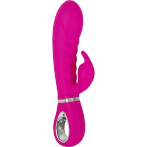  Лиловый вибратор-кролик Super Soft Silicone Rabbit Vibrator 20,2 см 
