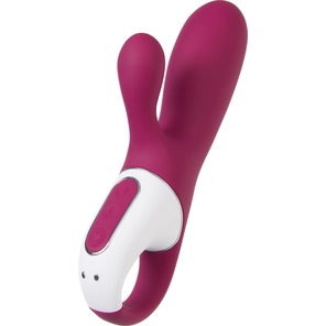  Малиновый вибратор-кролик Hot Bunny с функцией нагрева 17,5 см 
