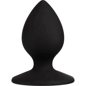  Черная анальная пробка для раба с надписью Slave Plug 6,4 см 