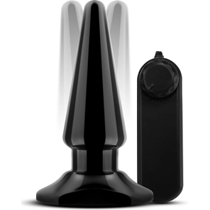  Черная анальная пробка с вибрацией Basic Vibrating Anal Pleaser 10,2 см 