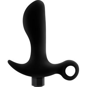 Черный анальный вибратор Silicone Vibrating Prostate Massager 01 10,8 см 