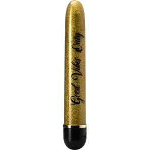  Золотистый классический вибратор Good Vibes Only 17,5 см 