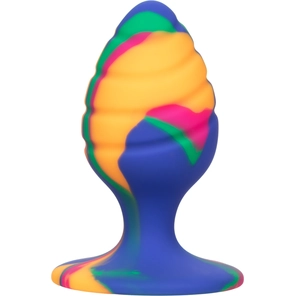 Яркая анальная пробка Cheeky Medium Swirl Tie-Dye Plug 7,5 см 