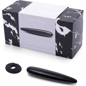  Массажер Le Wand Crystal Slim Wand из черного обсидиана 