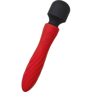  Красно-черный двусторонний вибромассажер Black Red 21 см 
