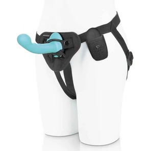  Голубая изогнутая насадка 6in Remote Control Ripple P-Spot G-Spot на черных трусиках 16 см 