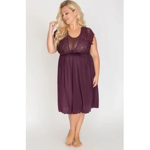  Сорочка plus size из микрофибры с красивым декольте 