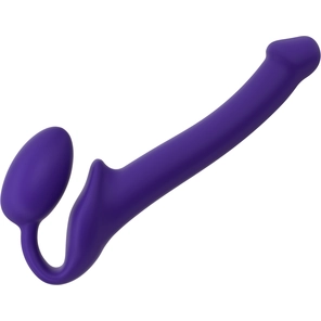  Фиолетовый безремневой страпон Silicone Bendable Strap-On size S 