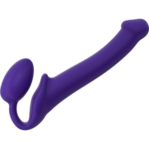  Фиолетовый безремневой страпон Silicone Bendable Strap-On size M 
