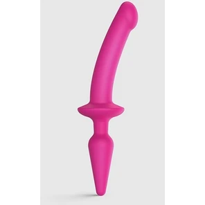  Розовый двусторонний фаллоимитатор Strap-On-Me Dildo Plug-In Switch size S 