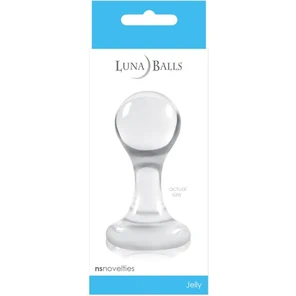  Прозрачная маленькая анальная пробка Luna Balls на присоске 7,5 см 