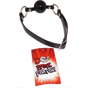  Силиконовый черный кляп-шарик на ремне Black Ballgag 