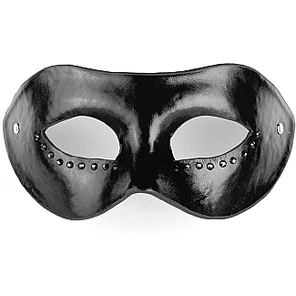 Черная кожаная маска со стразами Diamond Mask 