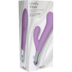  Фиолетовый вибратор Lovely Vibes G-spot Twin 20 см 