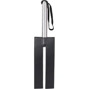  Черная кожаная шлёпалка-камертон Leather Slit Paddle 36 см 