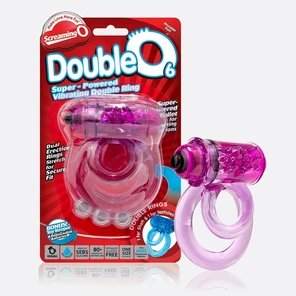  Фиолетовое двойное виброкольцо со стимулятором клитора Doubleo 6 