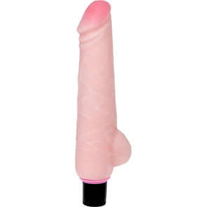  Телесный вибратор с мошонкой The Realistic Cock 24 см 