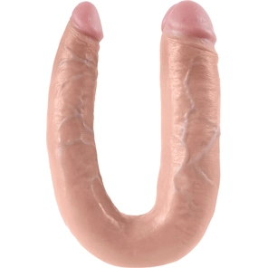  Телесный двусторонний фаллоимитатор U-Shaped Large Double Trouble 44,4 см 