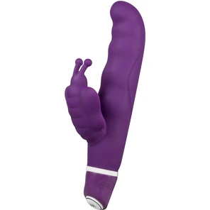  Фиолетовый вибростимулятор G-точки Smile G-Butterfly Vibrator с клиторальной бабочкой 15,5 см 
