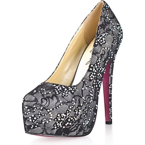  Гипюровые туфли с кристалами Dark Silver 