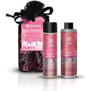  Подарочный набор DONA Be Sexy Gift Set Flirty: гель для бритья и кондиционер для белья 