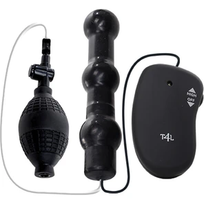  Чёрный анальный вибромассажер с функцией расширения INFLATABLE ANAL VIBE JOE 12,5 см 