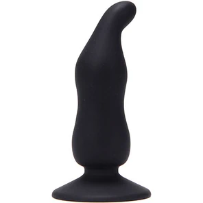  Чёрный анальный стимулятор BOTTOM BLACK CAP SILICONE 11 см 
