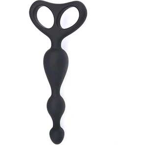  Чёрная анальная цепочка ANAL ANCHOR SILICONE 16,5 см 