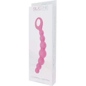  Розовая анальная цепочка CATERPILL-ASS SILICONE PINK 19,5 см 